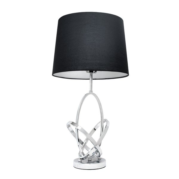 Elegant Designs Mod Art Polished Chrome Table Lamp with Black Shade LT1006-CHR